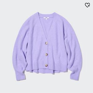 Uniqlo women soufflé yarn cardigan lilac